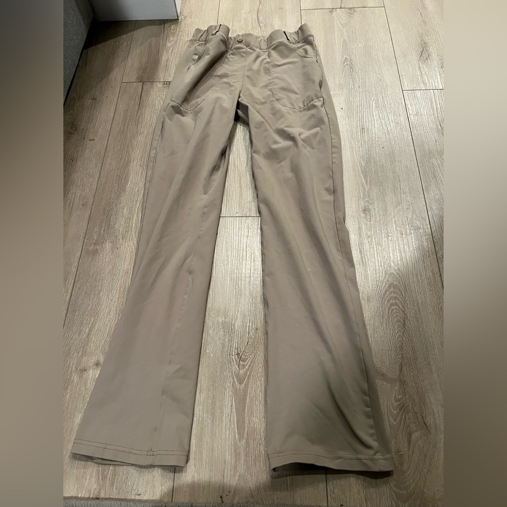 Women’s Yogipace Yoga Tan Khaki Chino Bootcut Flare Pants - Picture 2 of 6